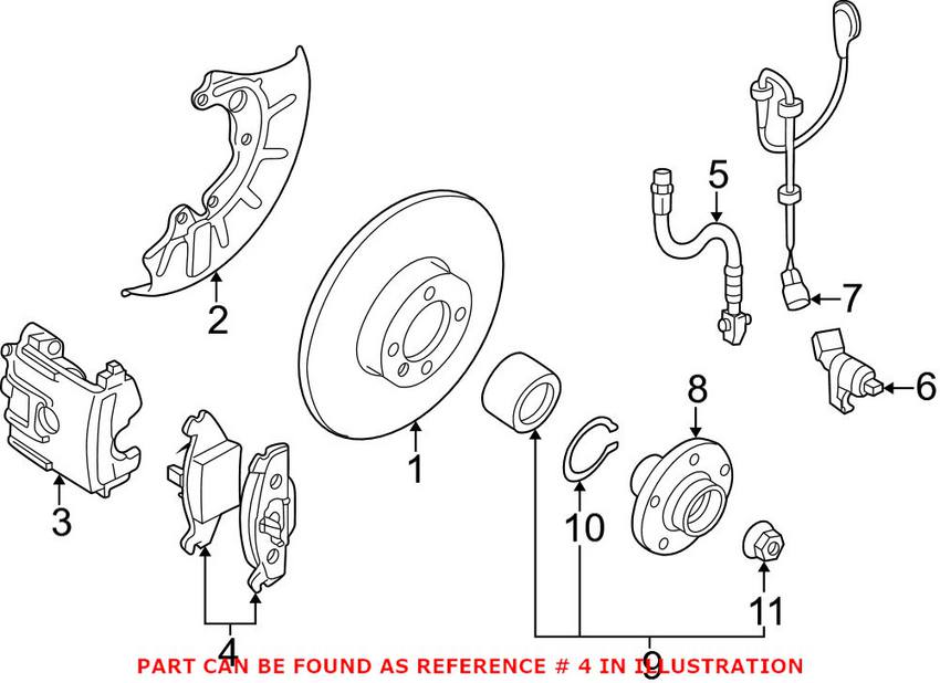 VW Disc Brake Pad Set - Front 1J0698151F