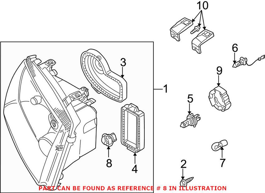 VW Turnsignal Bulb Socket 1J0953123B