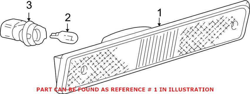 VW Side Marker Light - Passenger Side 1JM945072