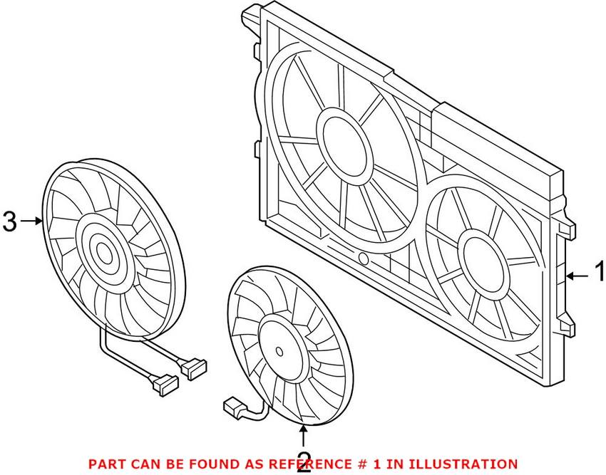 VW Dual Fan Cover (Black) 1K0121207BB9B9