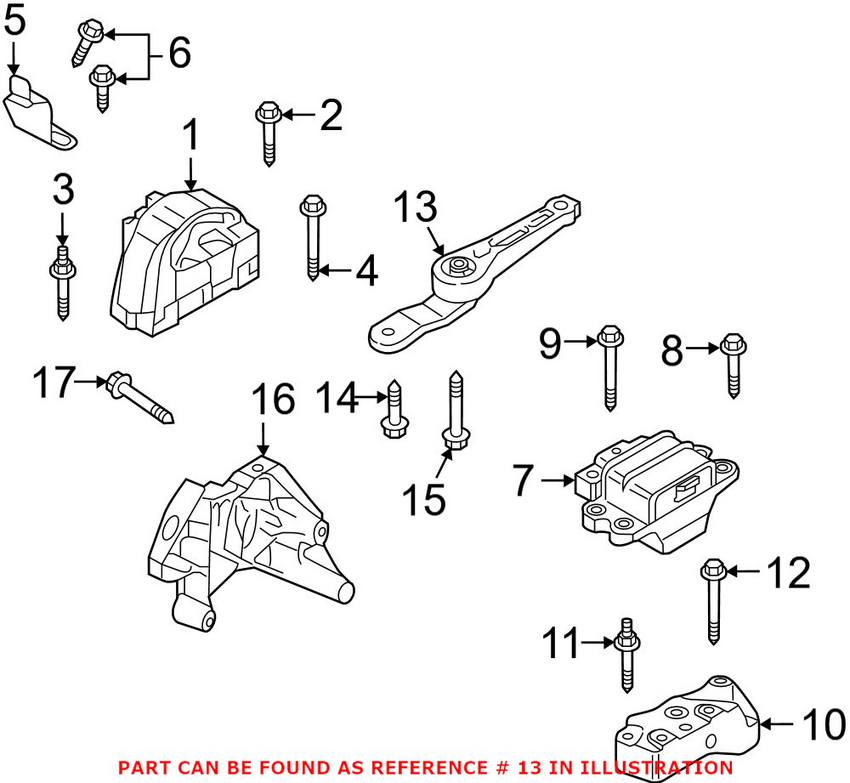 VW Engine Mount - Rear 1K0199855BF