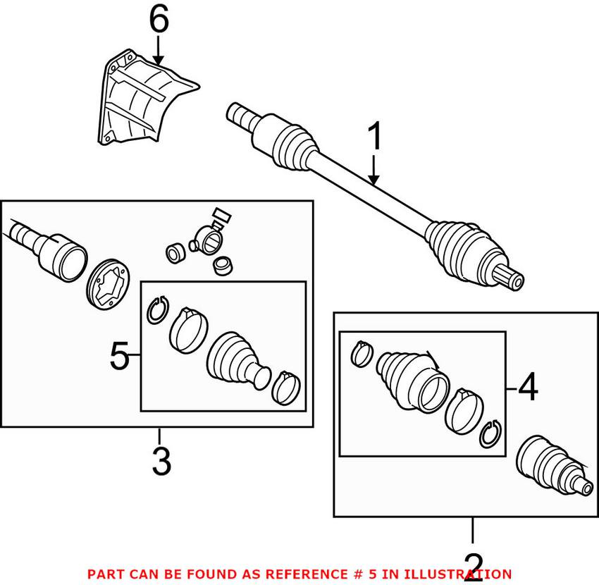 VW CV Joint Boot Kit - Front Inner 1K0498201D