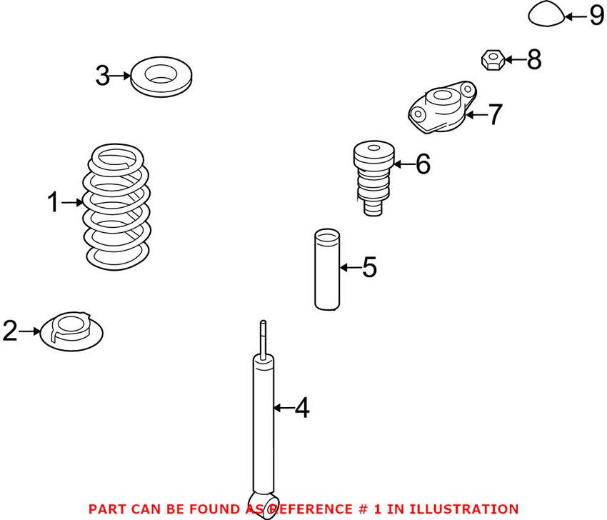 Audi VW Coil Spring - Rear 1K0511115CA