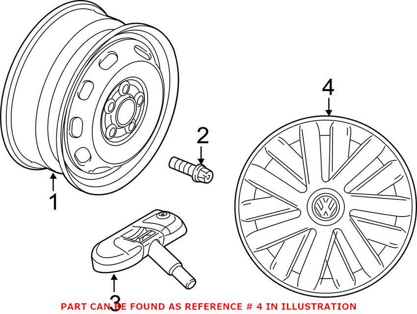 Volkswagen Wheel Cover (Steel) 1K0601147HWPU