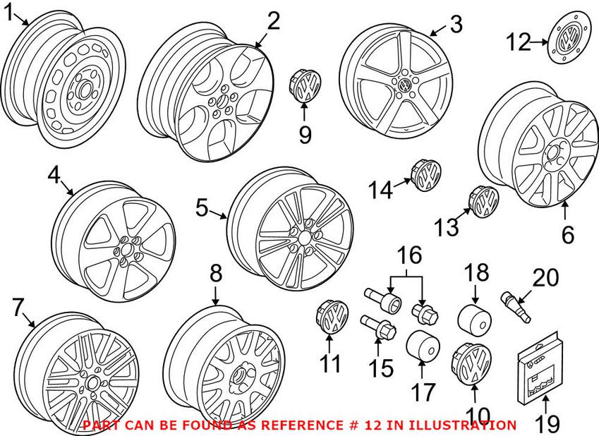 VW Wheel Center Cap 1K0601149EQZQ