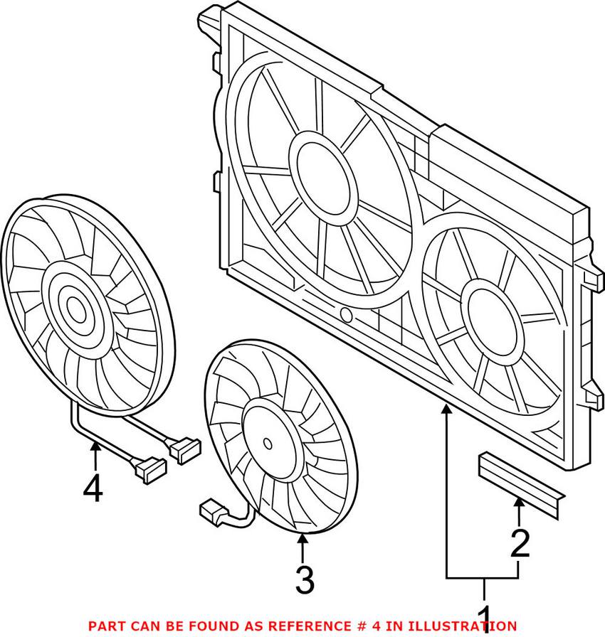 VW Engine Cooling Fan - Driver Side (220w /360mm) 1K0959455EA