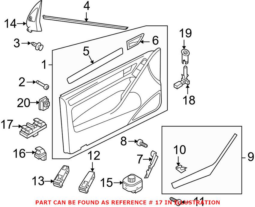 VW Window Switch - Front Driver Side 1K3959857CREH