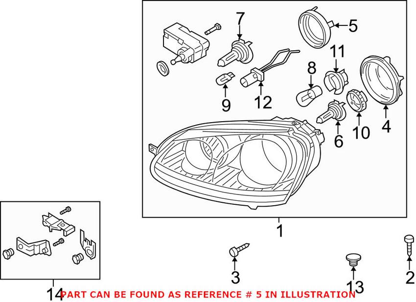 Audi VW Headlight Cap - High Beam (Halogen) 1K6941608A