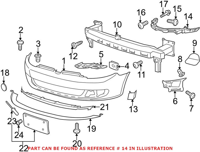 VW Headlight Guide - Driver Side 1K9807571D