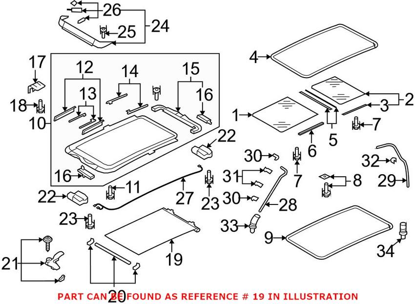 VW Sunroof Cover 1K9877307D7S0