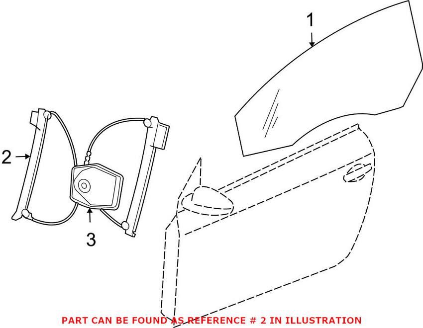 VW Window Regulator - Front Passenger Side 1Q0837462G