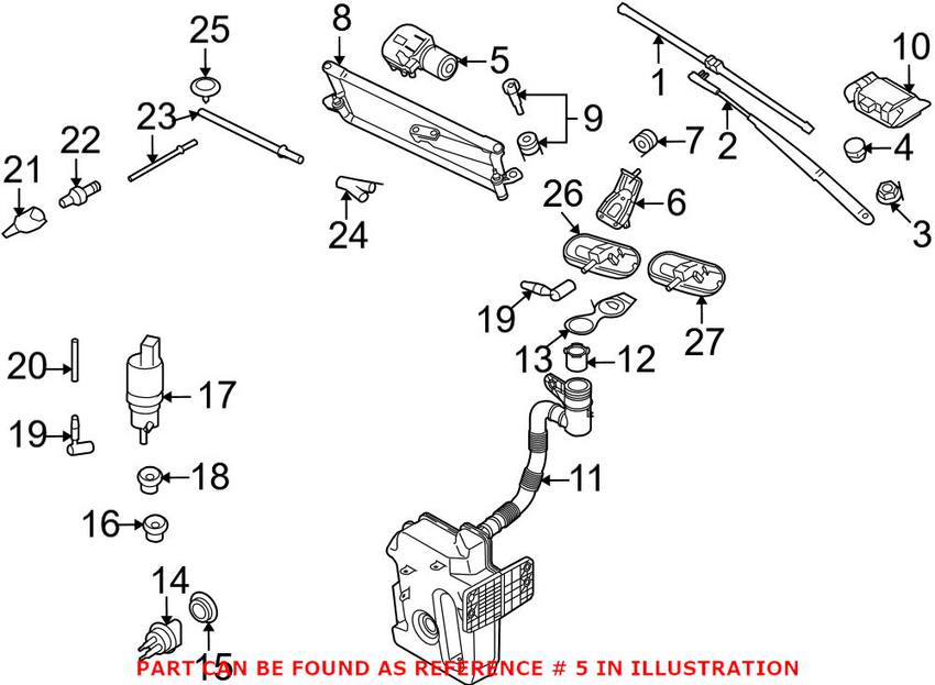 VW Windshield Wiper Motor (No Linkage) 1Q1955119C