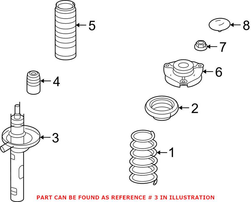 VW Strut Assembly - Front 1T0413031EQ