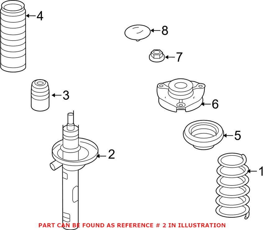 VW Strut Assembly - Front 1T0413031GK