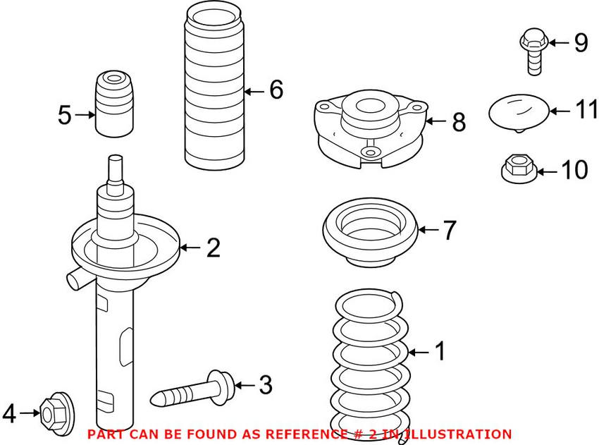 Stoßdämpfer vorne (Durchmesser 55mm) 1T0413031HN