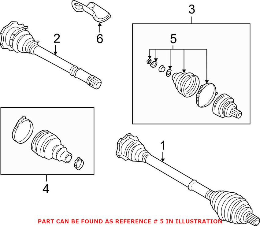 Audi VW CV Joint Boot Kit - Front Outer 3B0498203F