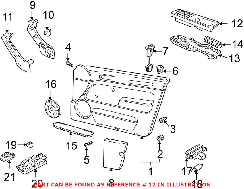 Switch Plate Trim - Front Driver Side (Flannel Gray)