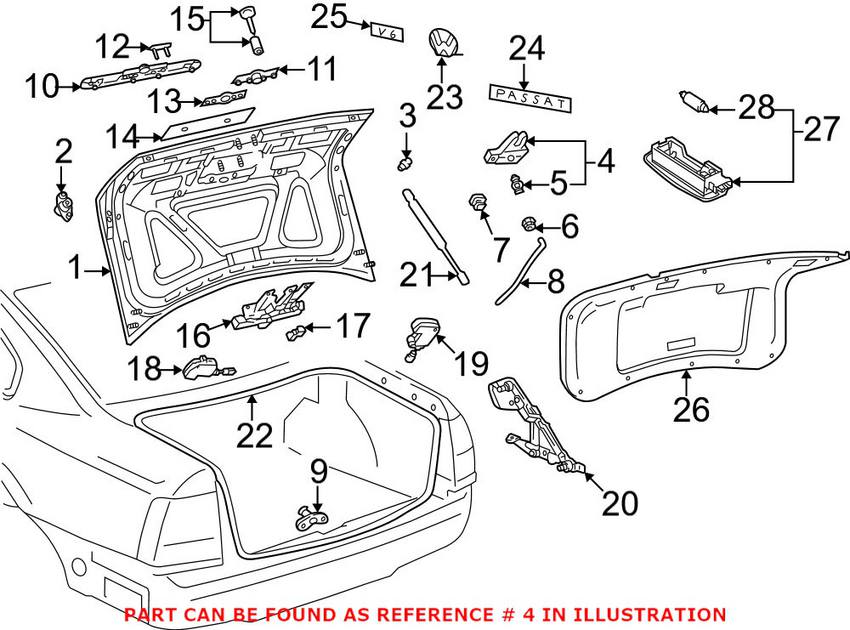 VW Trunk Latch - Inner (Sedan) 3B5827505M