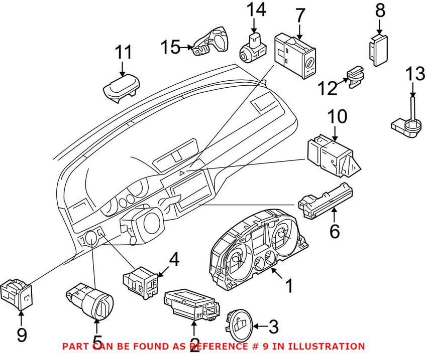 VW Electronic Parking Brake Switch 3C0927225CREH