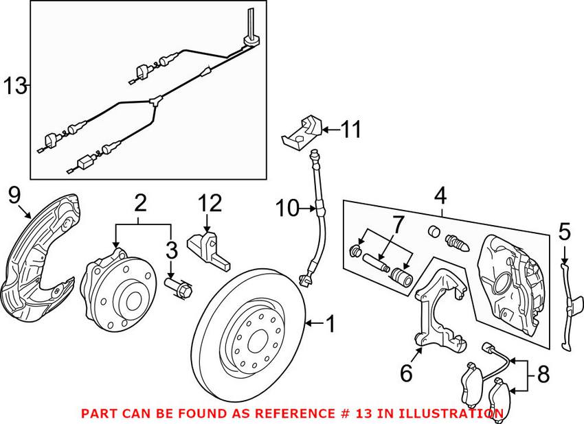 VW ABS Wheel Speed Sensor Harness - Front Driver Side 3C0927903L