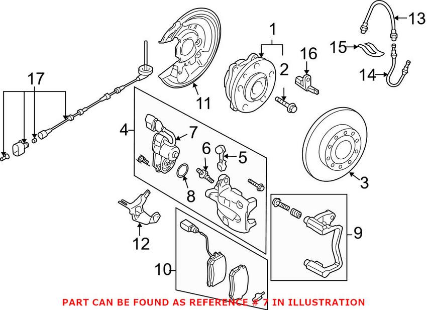 VW Parking Brake Motor 3C0998281B