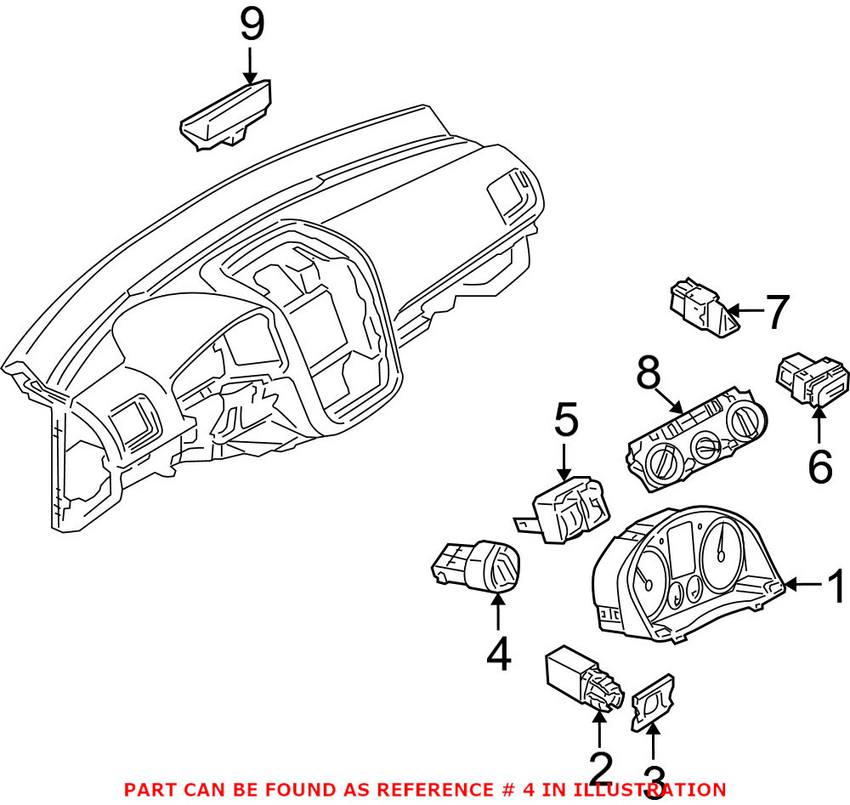 Volkswagen Headlight Switch 3C8941431DXSH