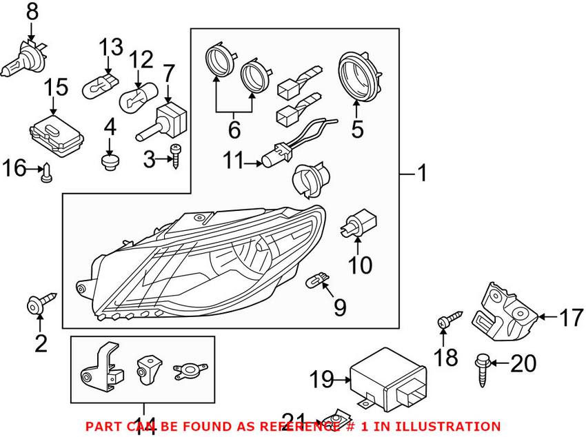 VW Headlight Assembly - Driver Side (Xenon) 3C8941753E