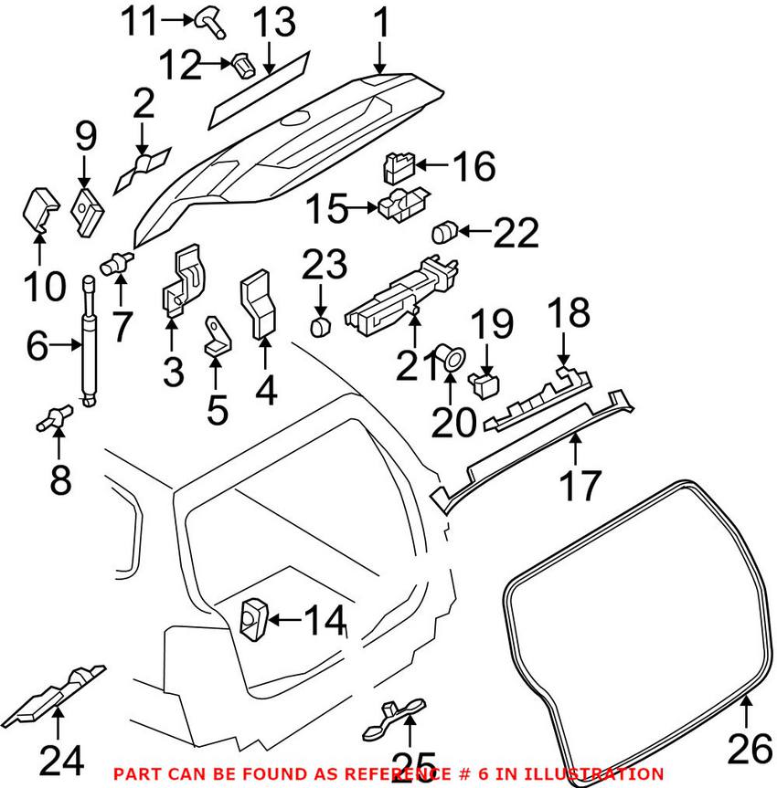 VW Hatch Lift Support 3C9827550C