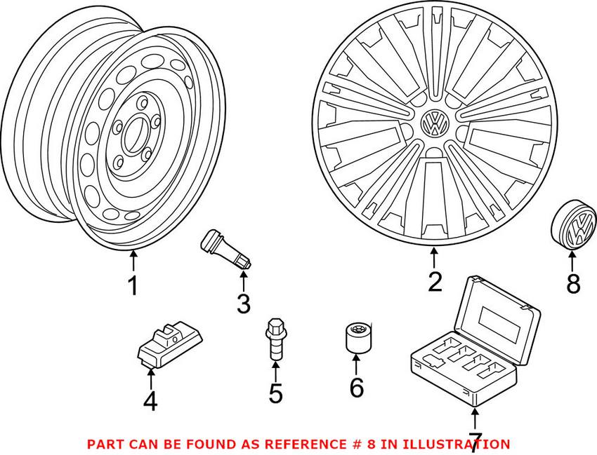 VW Wheel Cap 3G0601149CXQI