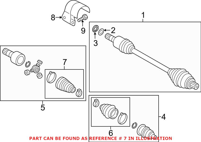 VW CV Joint Boot Kit - Inner 3QF498201