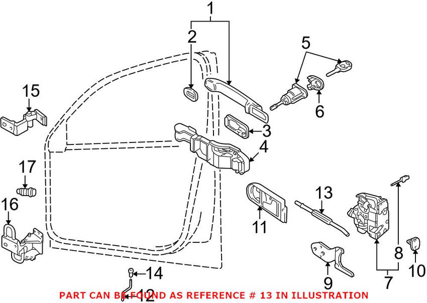 VW Interior Door Handle Cable - Front 3U0837085