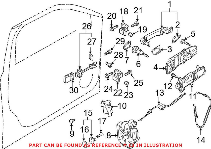 VW Door Latch Cable - Front Driver Side 561837085H