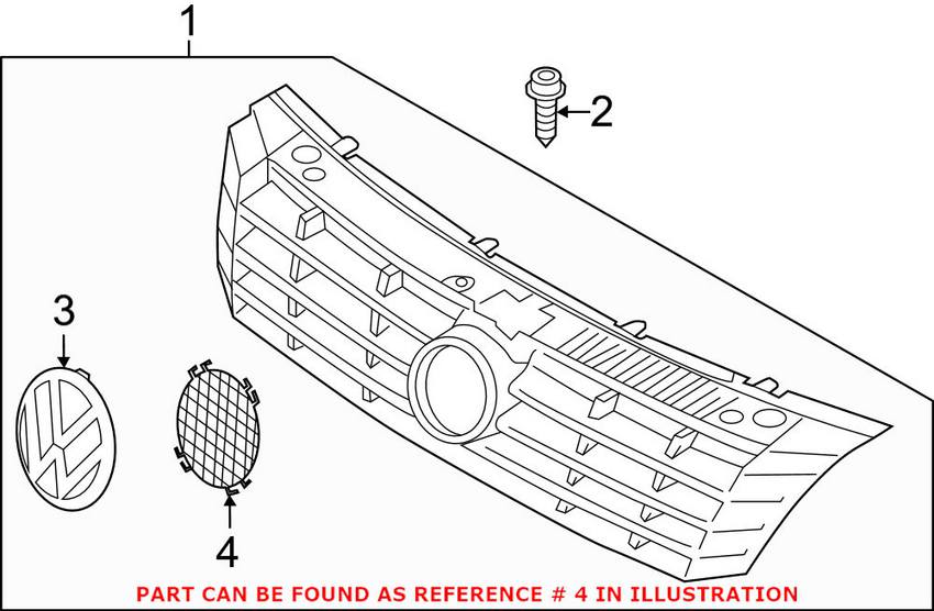 VW Grille Emblem Bracket 561853343H81