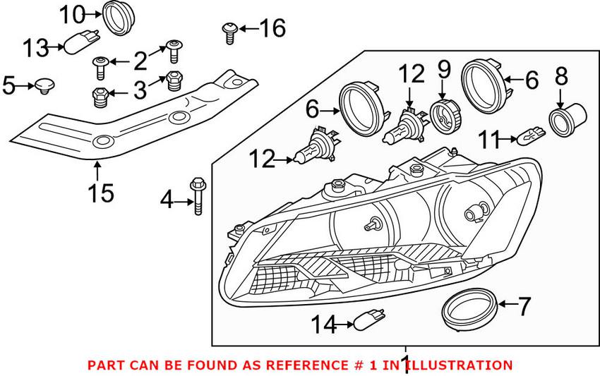 VW Headlight Assembly - Driver Side (Halogen) 561941005D