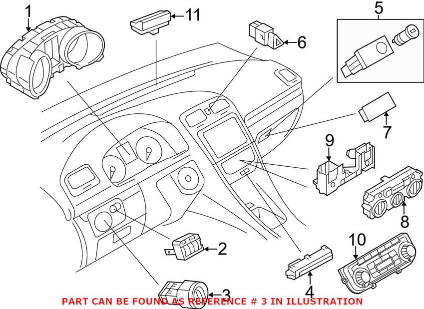 Volkswagen Headlight Switch 5C6941531CAPV