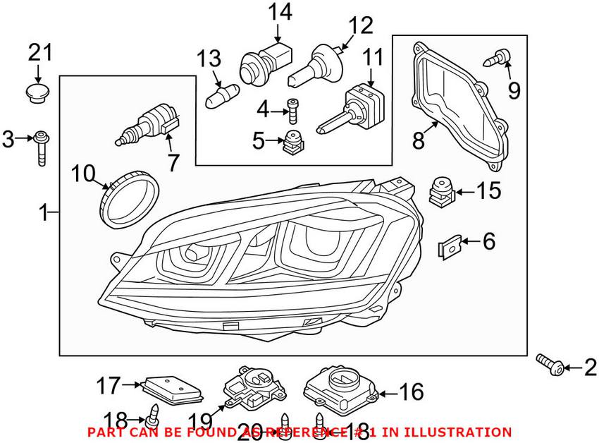 Headlight Assembly - Passenger Side (Xenon)