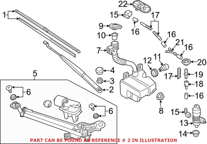 VW Windshield Wiper Arm - Passenger Side 5GM955410