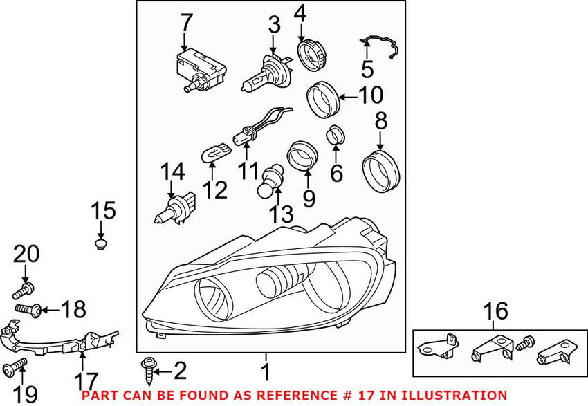 VW Headlight Guide - Driver Side 5K0807571J