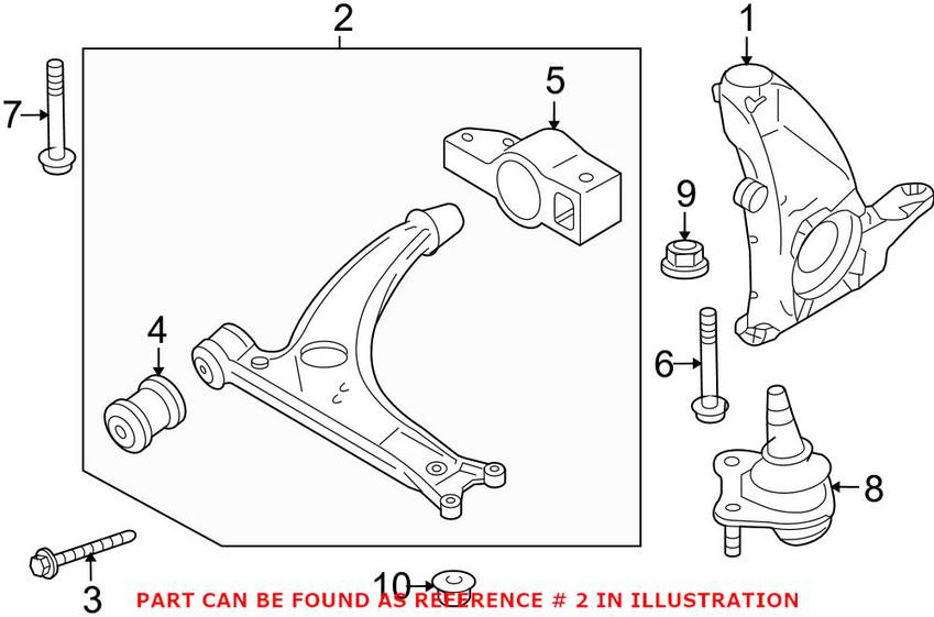 VW Control Arm - Front Passenger Side (Steel) 5N0407152