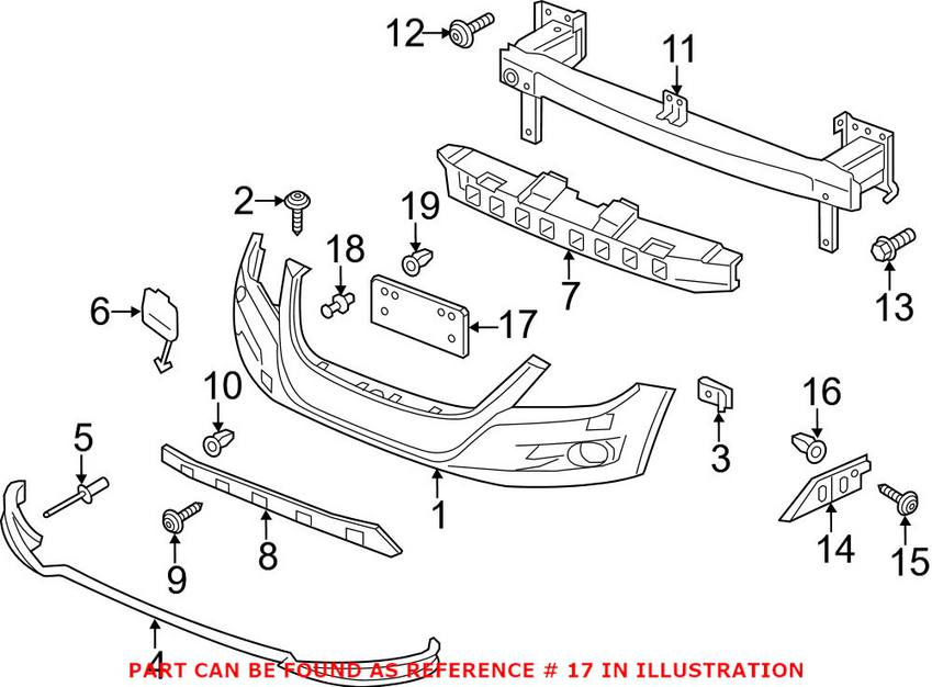 Volkswagen License Plate Bracket - Front 5N0807287C9B9