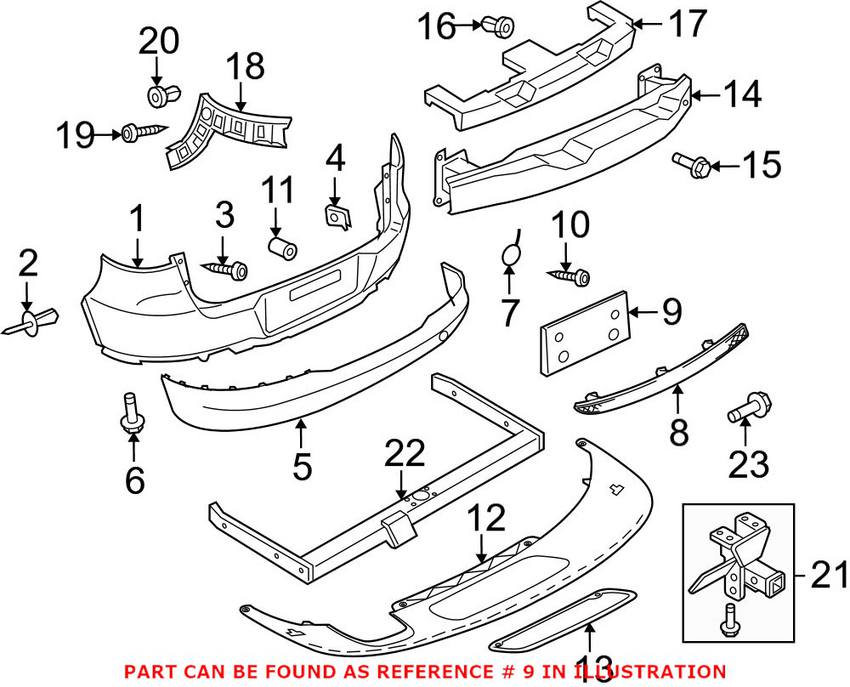 VW License Plate Bracket - Rear 5N08078479B9