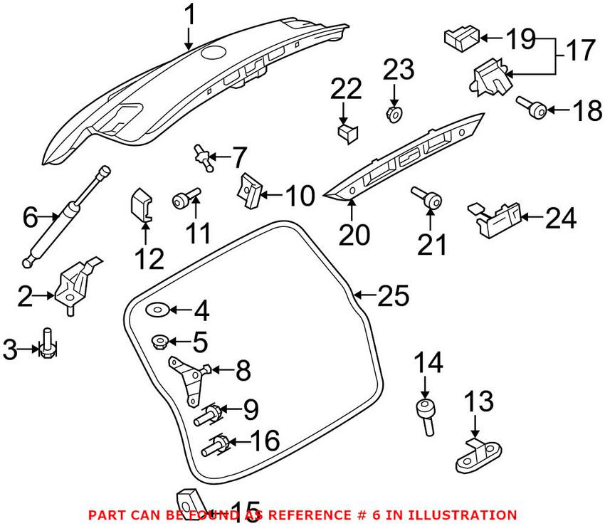 VW Hatch Lift Support 5N0827550E