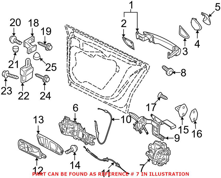 VW Door Latch Assembly - Rear Passenger Side 5N0839016E