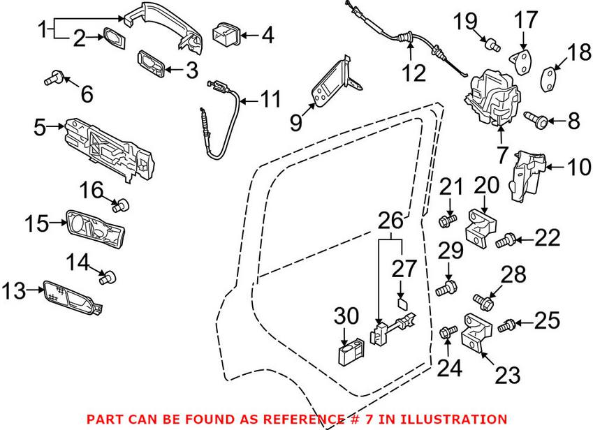 VW Door Latch Assembly - Rear Passenger Side 5N0839016S