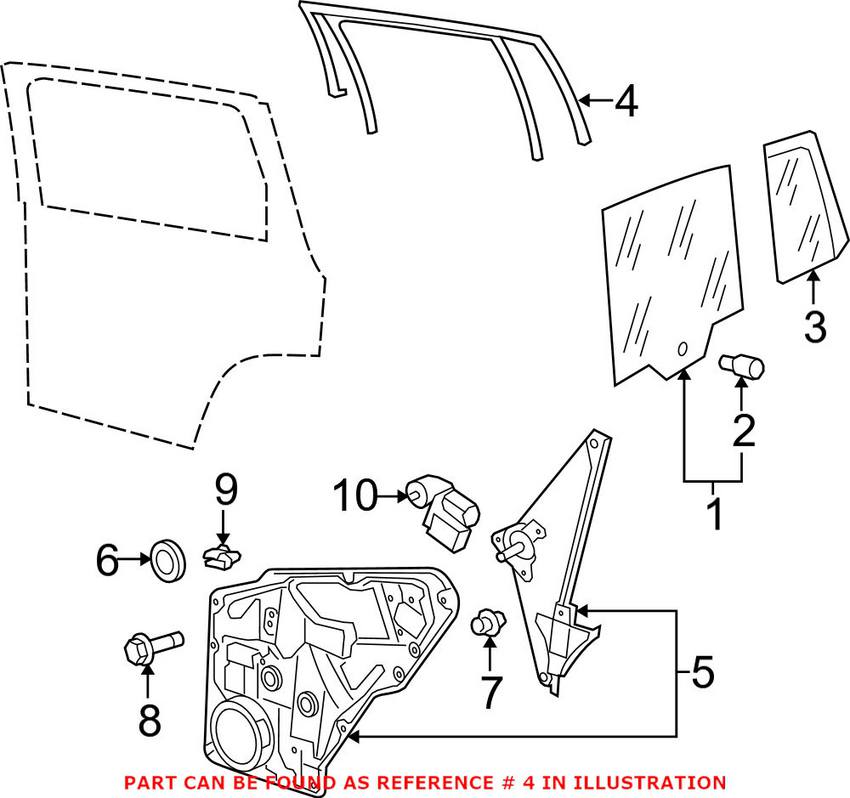 VW Window Channel - Rear Driver Side 5N0839431F5AP