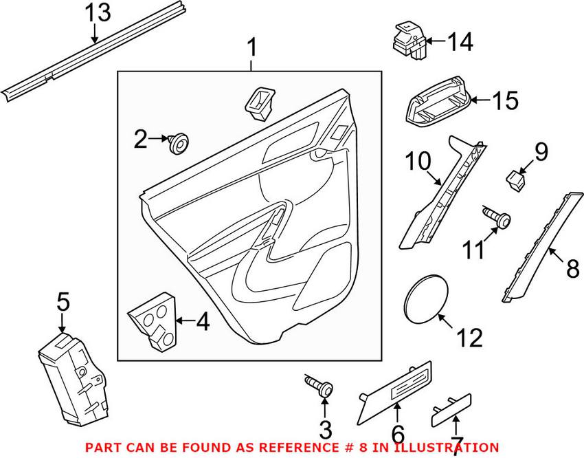 VW Exterior Door Handle Cover - Driver Side 5N0867171DH67