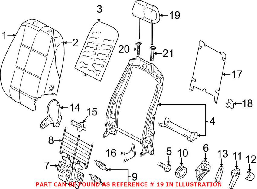 VW Headrest - Front 5N0881903DZGU