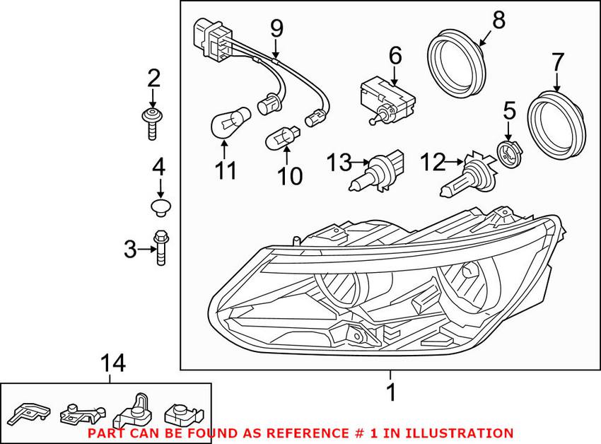 VW Headlight Assembly - Driver Side (Halogen) 5N0941005C