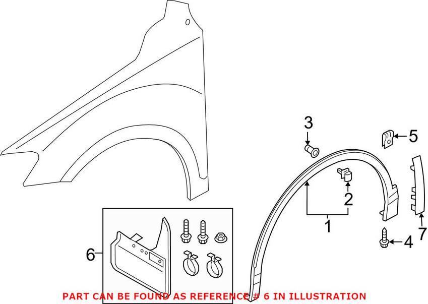 VW Mud Flap Kit - Front 5NA075111