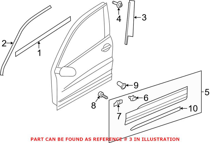 VW Door Applique - Front Driver Side